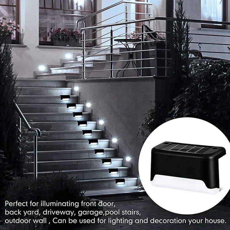 Lumières solaires LED extérieures pour escalier, clôture ou patio (4/8/12 pcs) – Media 2