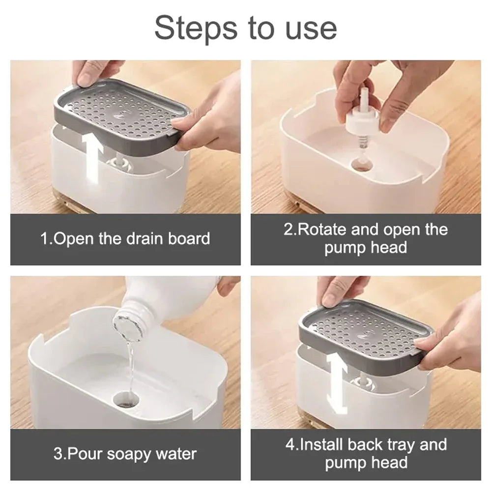 Distributeur portable 2 en 1 pour savon liquide – Media 2