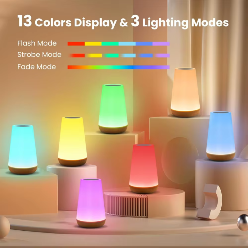 Lampe tactile rechargeable USB, 13 couleurs RGB – Media 2