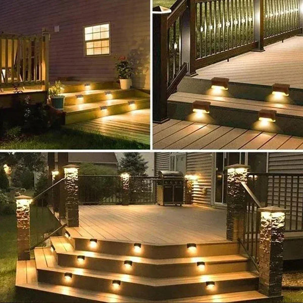 Lumières solaires LED extérieures pour escalier, clôture ou patio (4/8/12 pcs)