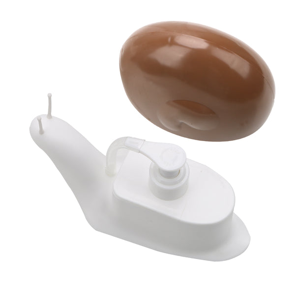 Bouteille escargot distributrice de gel et de savon liquide.